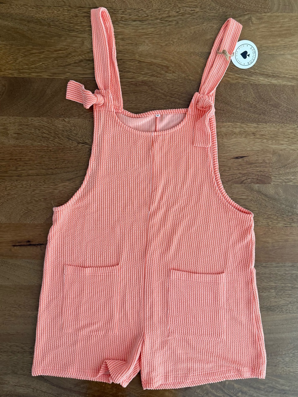 NWT Coral Knit Romper with Adjustable Tie Straps